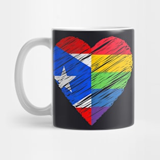 Lgbtq Puerto Rico Gay Pride Heart For Gay Lesbian Love Lgbt Mug